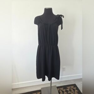 Monoprix Autre Ton Black Dress French European Coquette Vacation Midi Sleeveless